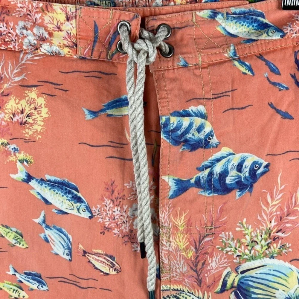 Vintage Polo Ralph Lauren Saltwater Fish All Over Print‎ Swim Trunks Men's Large